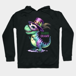 Mardi Grawr Funny Trex Dinosaur Hoodie